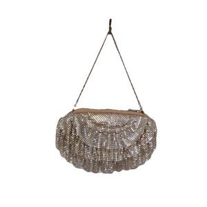 Gold mesh evening bag